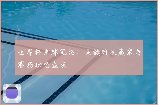 世界杯看球笔记:关键对决赢家与赛场动态盘点